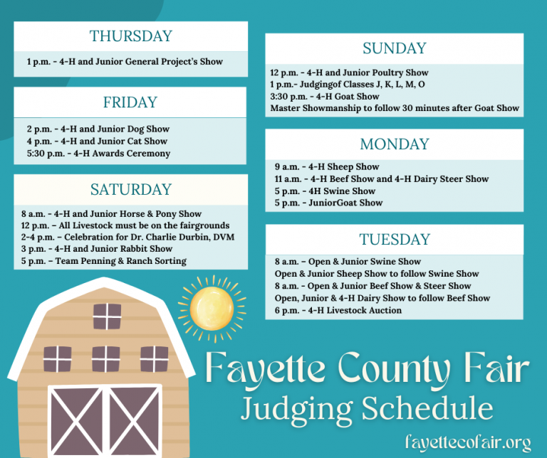 Schedule & Events Fayette County Fair